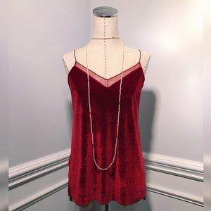 {FREE PEOPLE} Red Velvet Tank